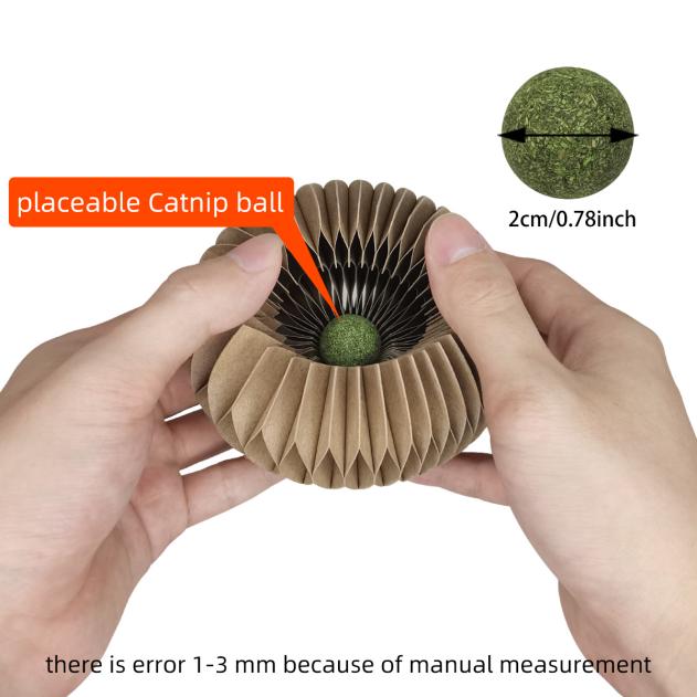 Natural Catnip Cat Folding Toy - interaction scene